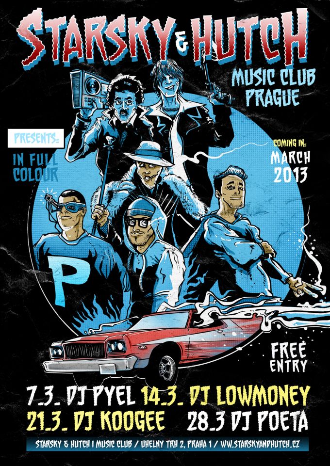 Starsky and Hutch music club Prague poster