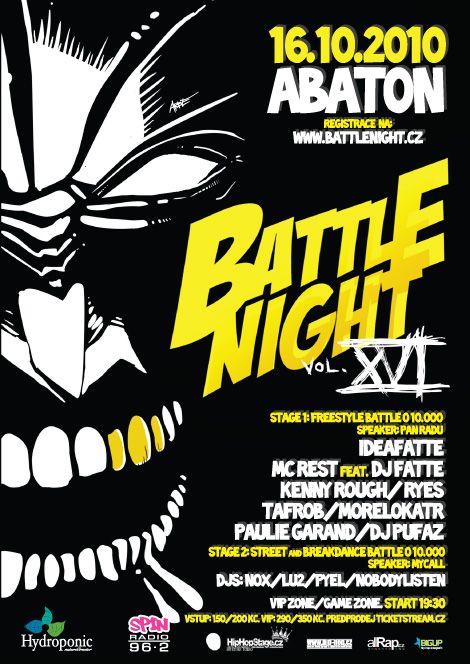 battle night XVI ilustrace+typo