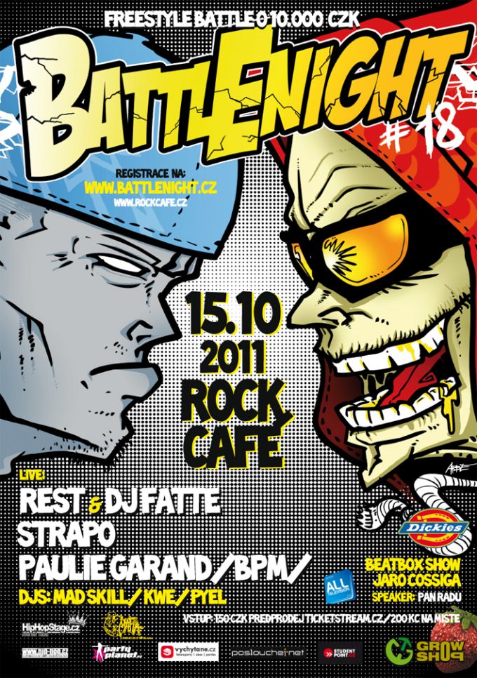 BATTLE NIGHT 18 poster and sticker