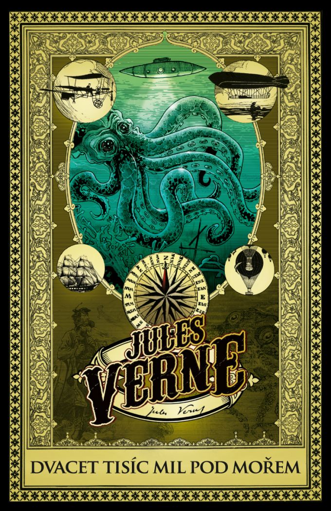 Jules Verne - 20 000 mil pod mořem -  design/artworks/cover illustration