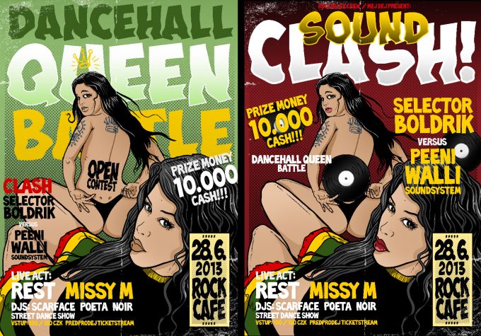 unused versions of Dancehall Queen/SoundClash posters